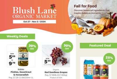 Blush Lane Organic Market Flyer October 27 to November 2