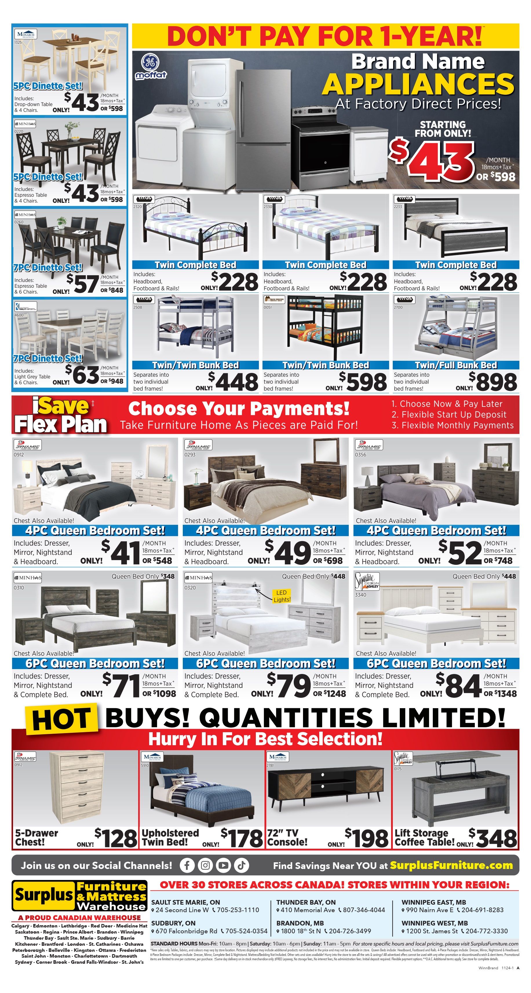 Surplus Furniture & Mattress Warehouse (Winnipeg, Brandon) Flyer October 28 to November 17