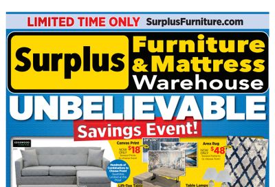 Surplus Furniture & Mattress Warehouse (Thunder Bay) Flyer October 28 to November 17