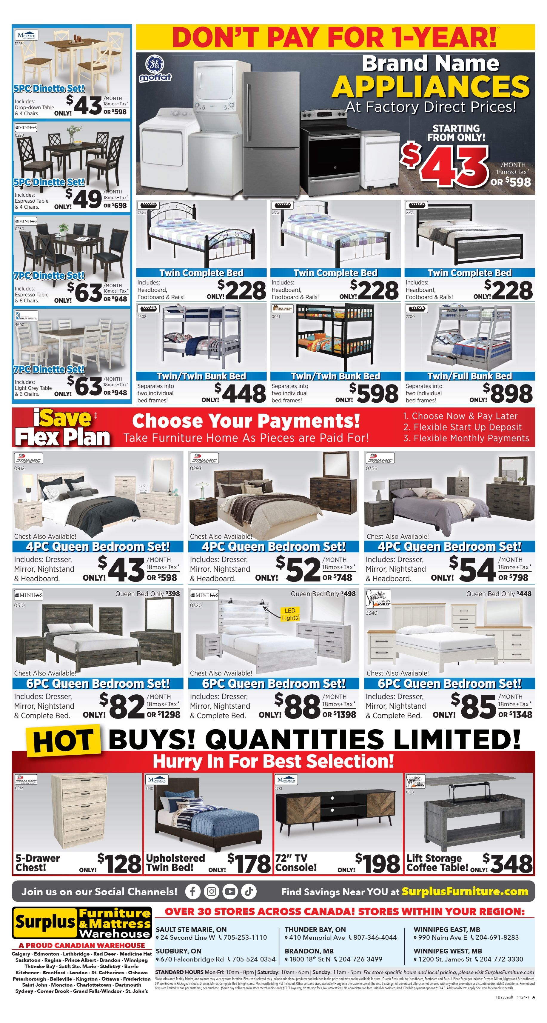 Surplus Furniture & Mattress Warehouse (Sault Ste Marie) Flyer October 28 to November 17