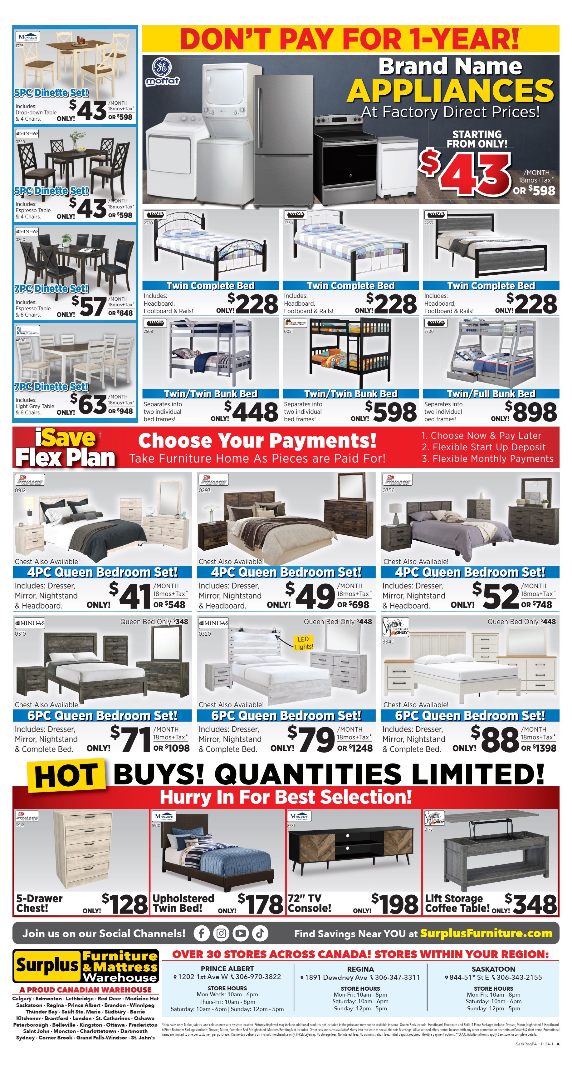 Surplus Furniture & Mattress Warehouse (Regina, Saskatoon, Prince Albert) Flyer October 28 to November 17