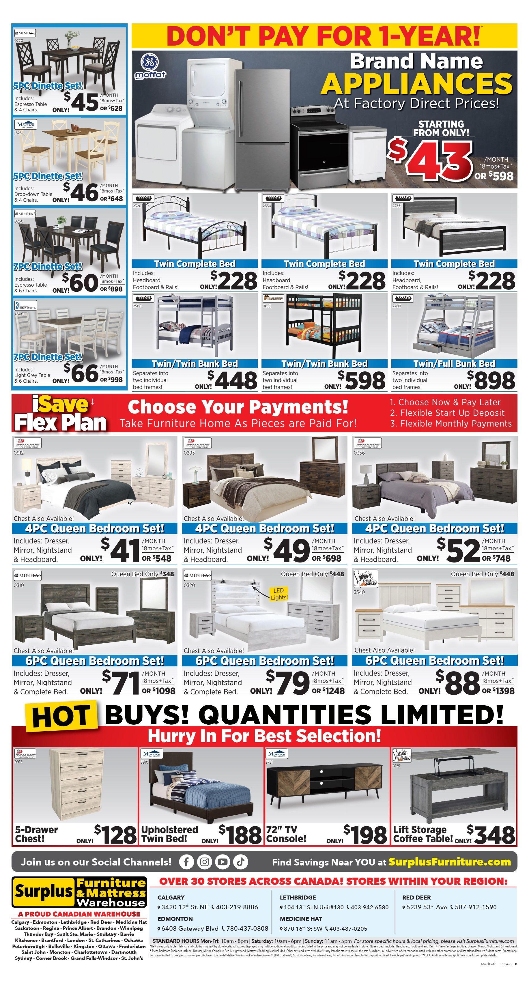Surplus Furniture & Mattress Warehouse (Medicine Hat, Lethbridge) Flyer October 28 to November 17