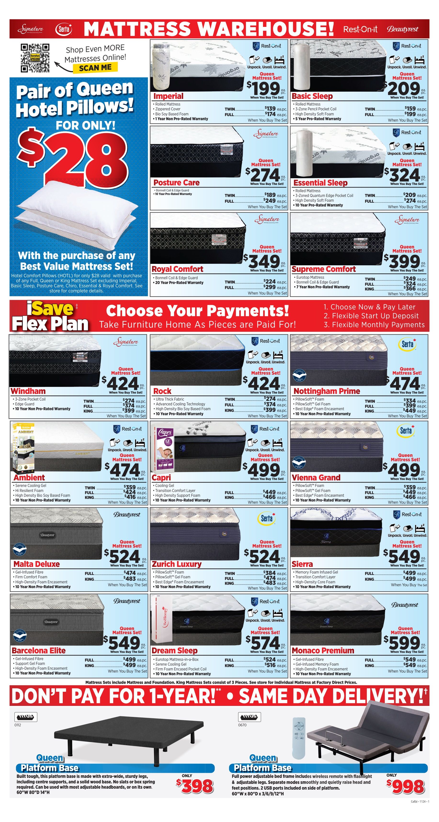 Surplus Furniture & Mattress Warehouse (Calgary, Edmonton) Flyer October 28 to November 17
