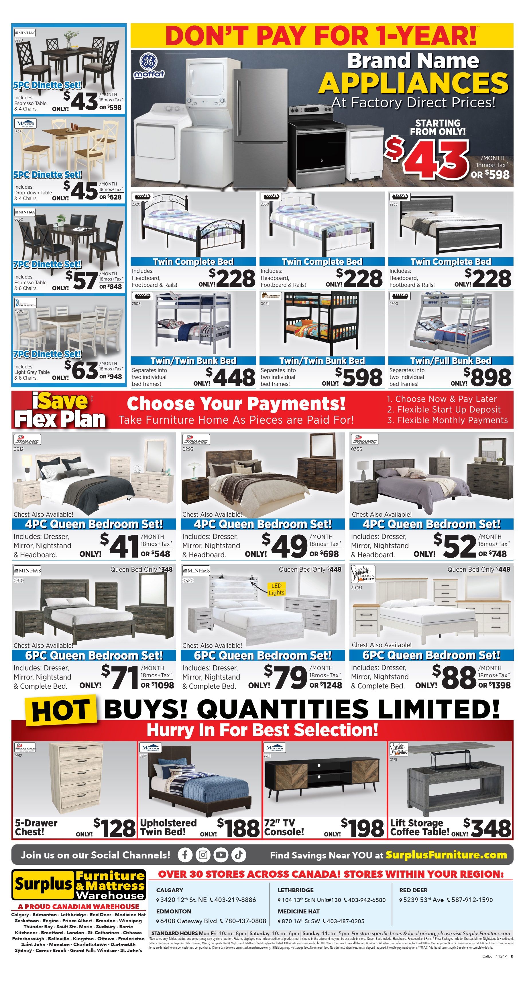 Surplus Furniture & Mattress Warehouse (Calgary, Edmonton) Flyer October 28 to November 17