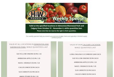 H&W Produce Flyer October 31 to November 6