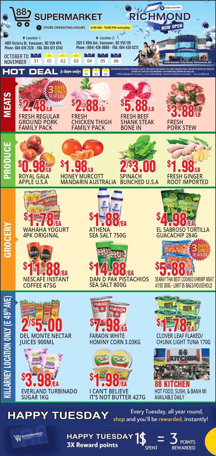 88 Supermarket Flyer October 31 to November 6