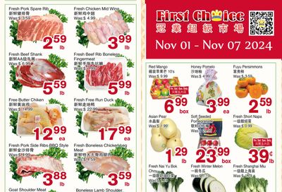 First Choice Supermarket Flyer November 1 to 7