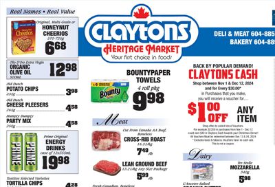 Claytons Heritage Market Flyer November 1 to 7