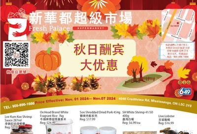 Fresh Palace Supermarket Flyer November 1 to 7