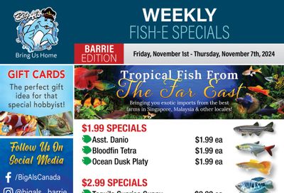 Big Al's (Barrie) Weekly Specials November 1 to 7