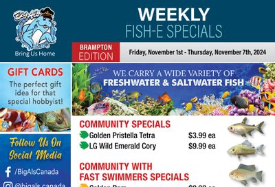 Big Al's (Brampton) Weekly Specials November 1 to 7