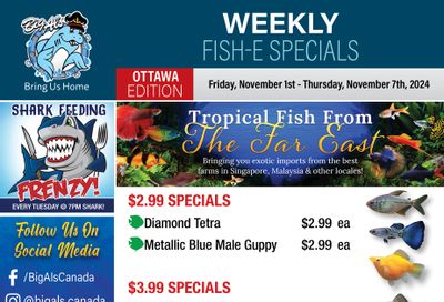 Big Al's (Ottawa) Weekly Specials November 1 to 7