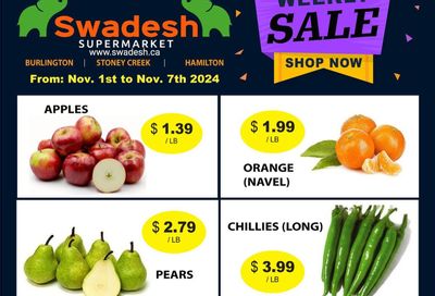 Swadesh Supermarket Flyer November 1 to 7