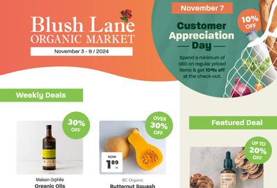 Blush Lane Organic Market Flyer November 3 to 9