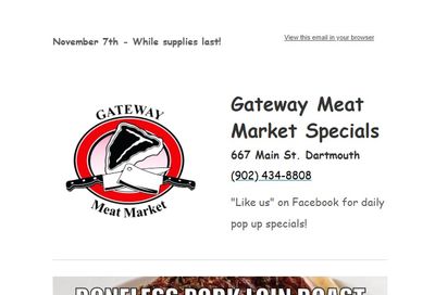 Gateway Meat Market Flyer November 7 to 13