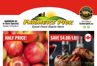 Farmer's Pick Flyer November 7 to 13