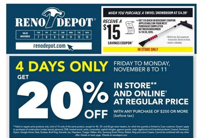 Reno Depot (ON) Flyer November 7 to 13