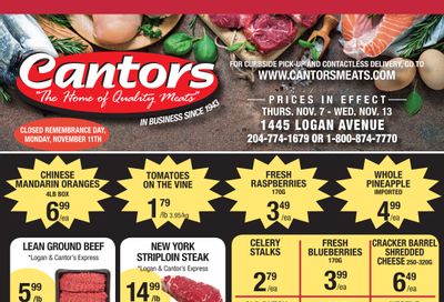 Cantor's Meats Flyer November 7 to 13