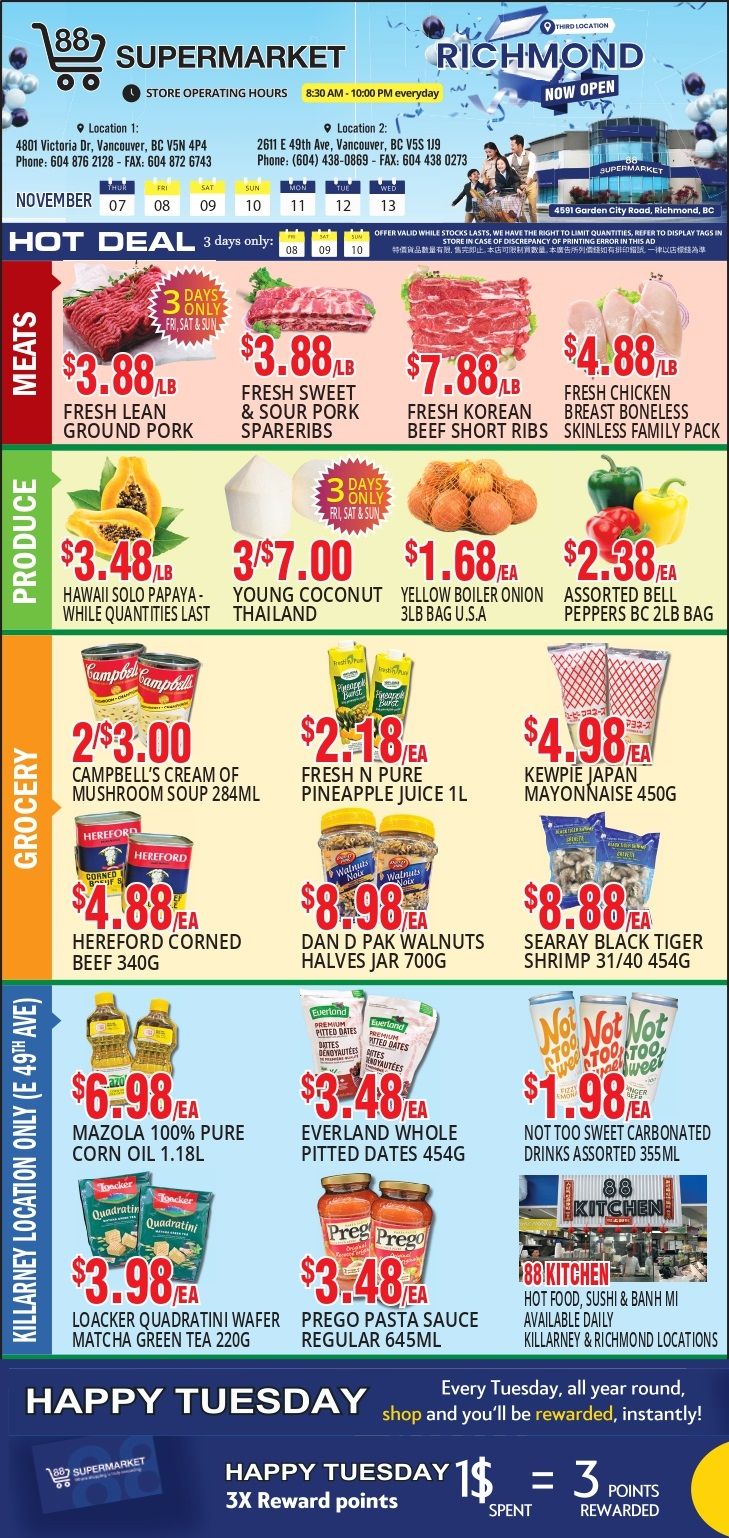88 Supermarket Flyer November 7 to 13