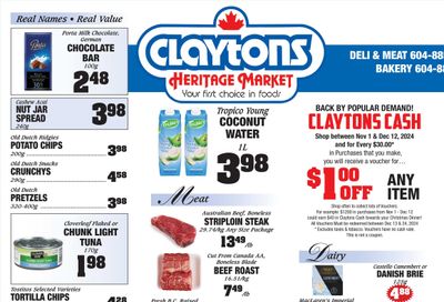 Claytons Heritage Market Flyer November 8 to 14