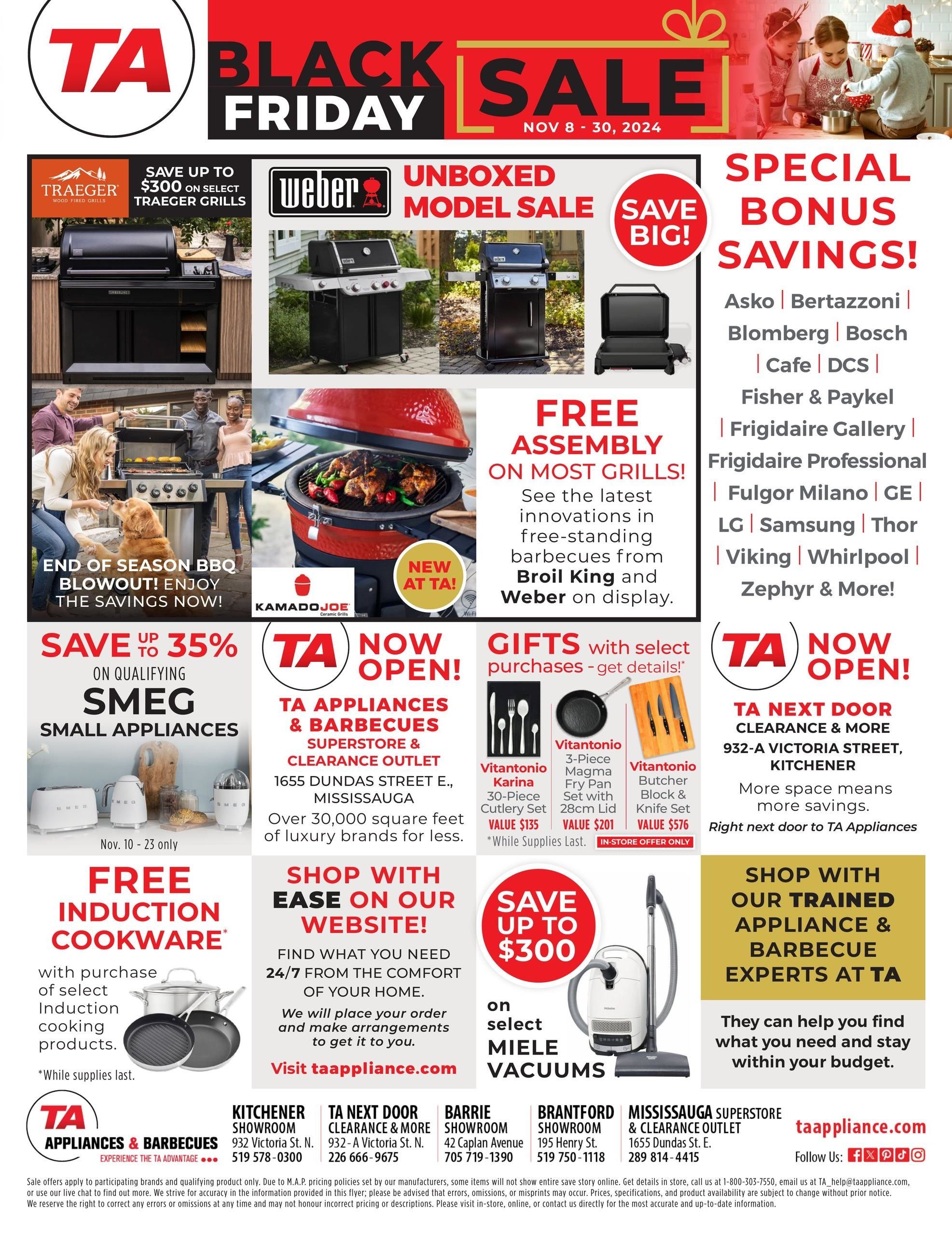 TA Appliances Flyer November 8 to 30