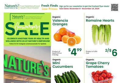 Nature's Emporium (Toronto) Weekly Flyer November 8 to 14