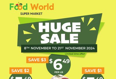 Food World Supermarket Flyer November 8 to 21