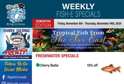 Big Al's (Edmonton) Weekly Specials November 8 to 14