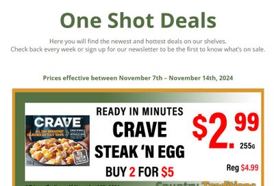 Country Traditions One-Shot Deals Flyer November 7 to 14