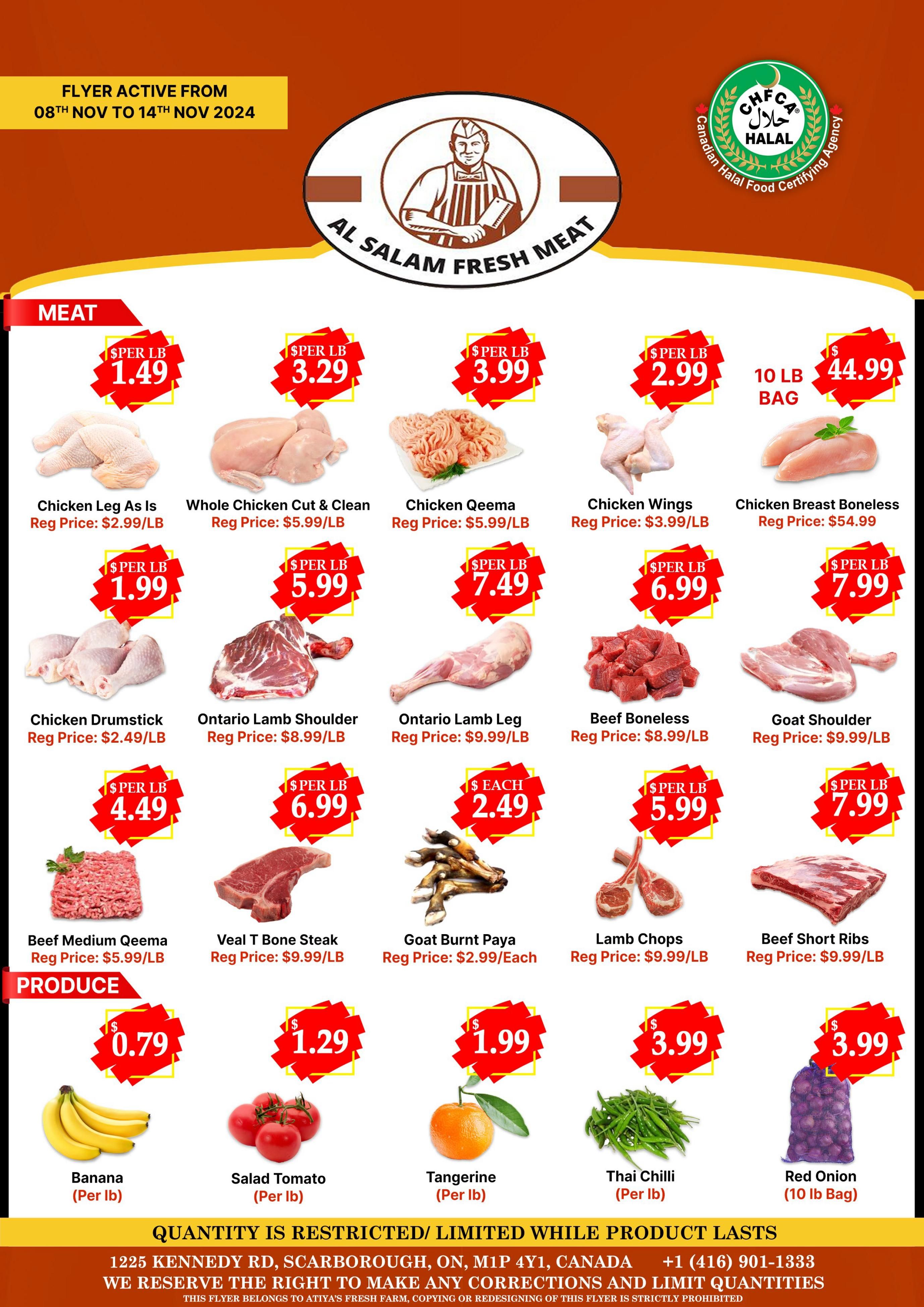 Atiya's Fresh Farm Flyer November 8 to 14