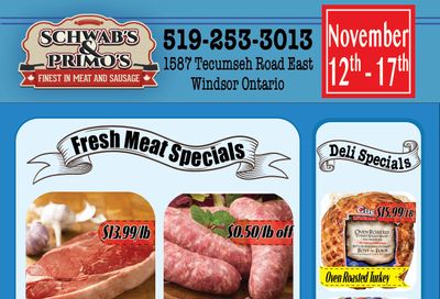 Schwab's & Primo's Flyer November 12 to 17