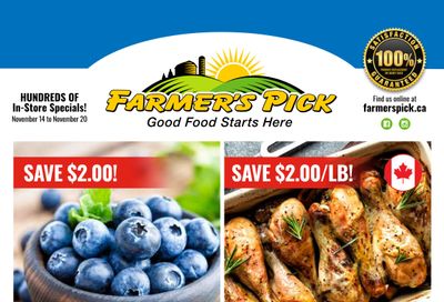 Farmer's Pick Flyer November 14 to 20