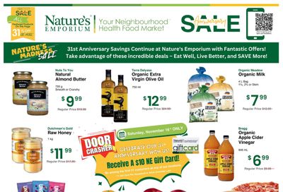 Nature's Emporium Bi-Weekly Flyer November 14 to 27