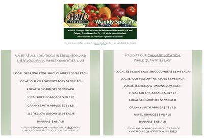 H&W Produce Flyer November 14 to 20