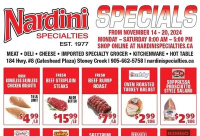 Nardini Specialties Flyer November 14 to 20