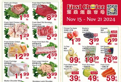 First Choice Supermarket Flyer November 15 to 21