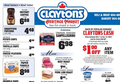 Claytons Heritage Market Flyer November 15 to 21