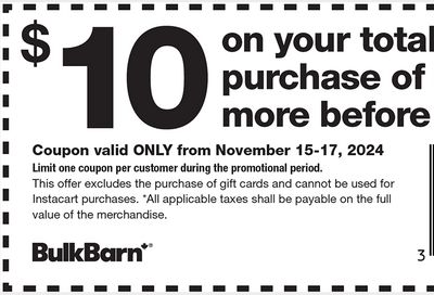 Bulk Barn Canada Coupon, valid until November 17