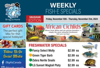 Big Al's (Vaughan) Weekly Specials November 15 to 21