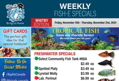 Big Al's (Whitby) Weekly Specials November 15 to 21