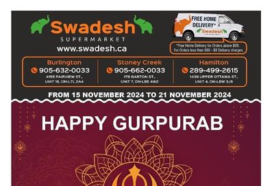 Swadesh Supermarket Flyer November 15 to 21