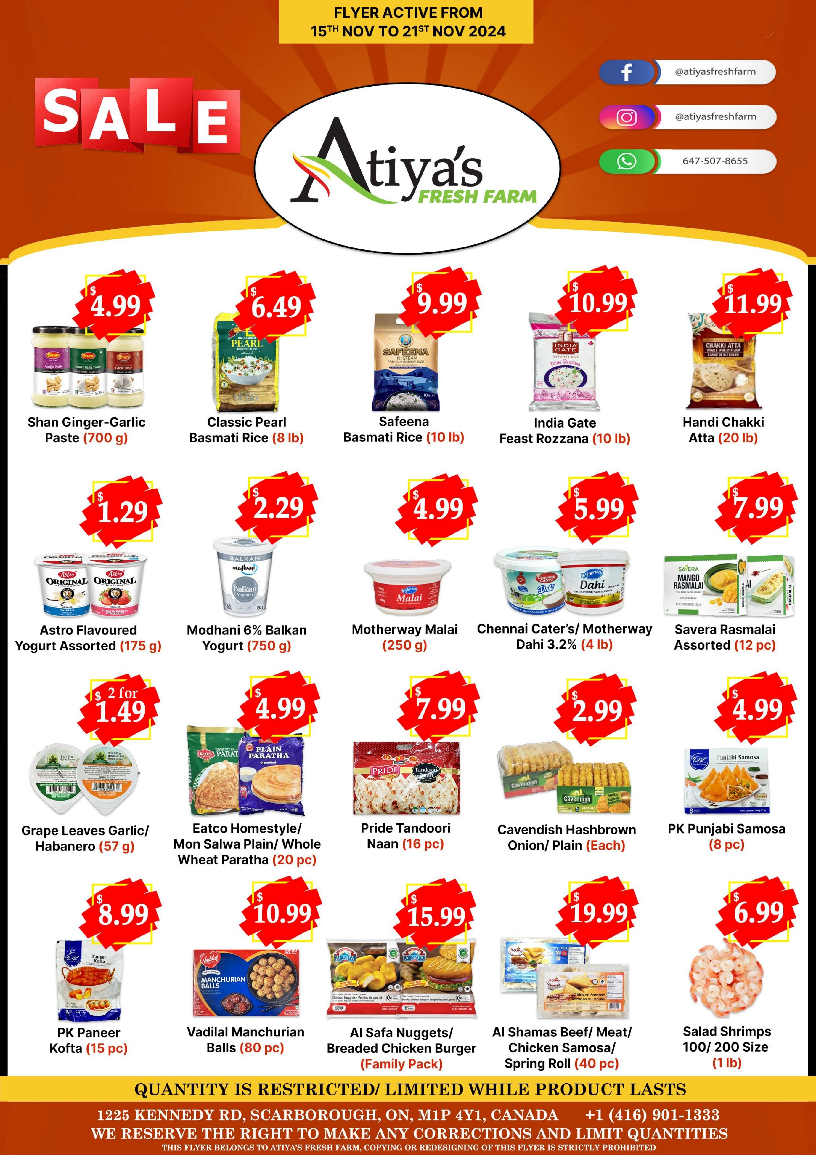 Atiya's Fresh Farm Flyer November 15 to 21