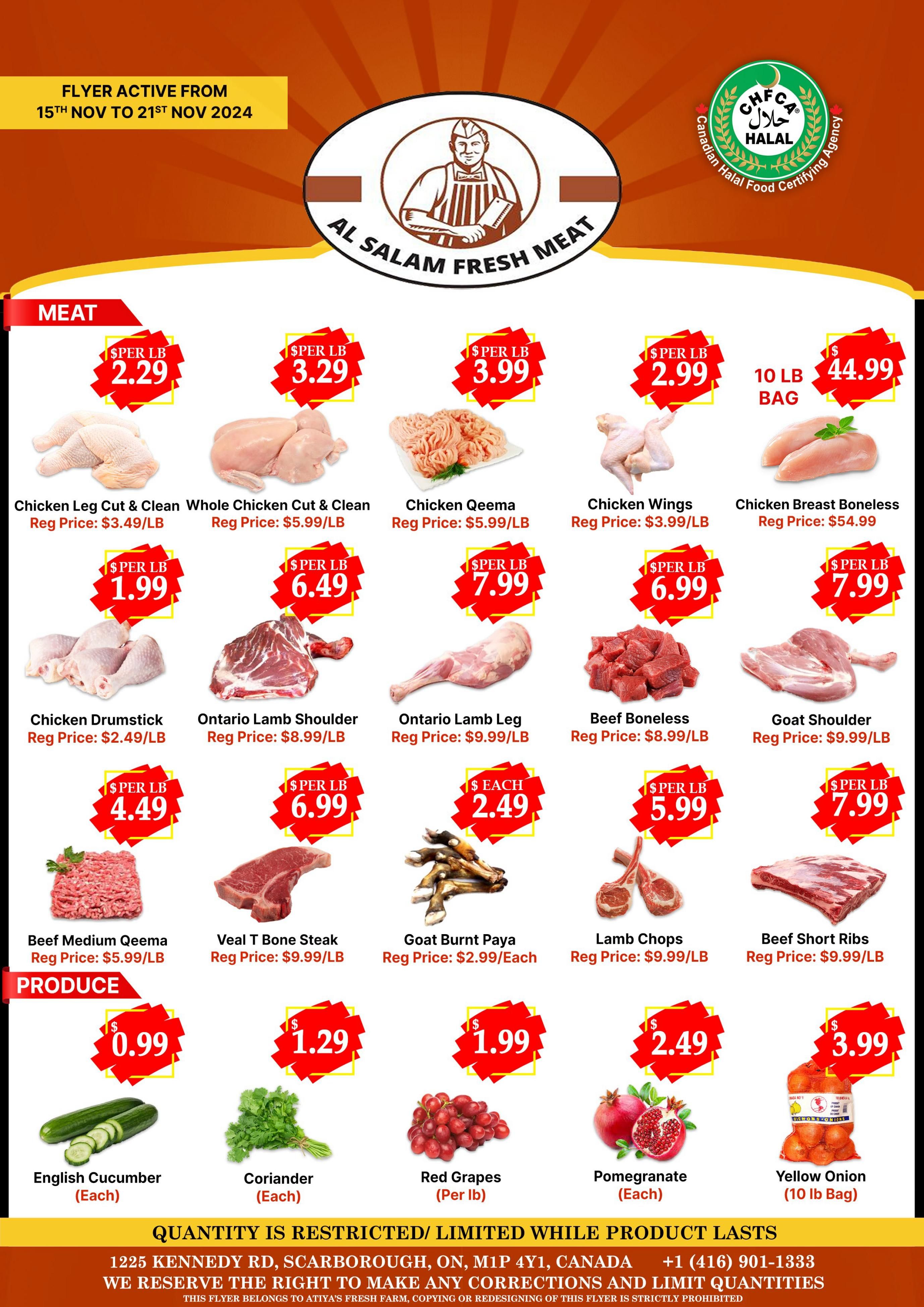 Atiya's Fresh Farm Flyer November 15 to 21