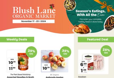 Blush Lane Organic Market Flyer November 17 to 23