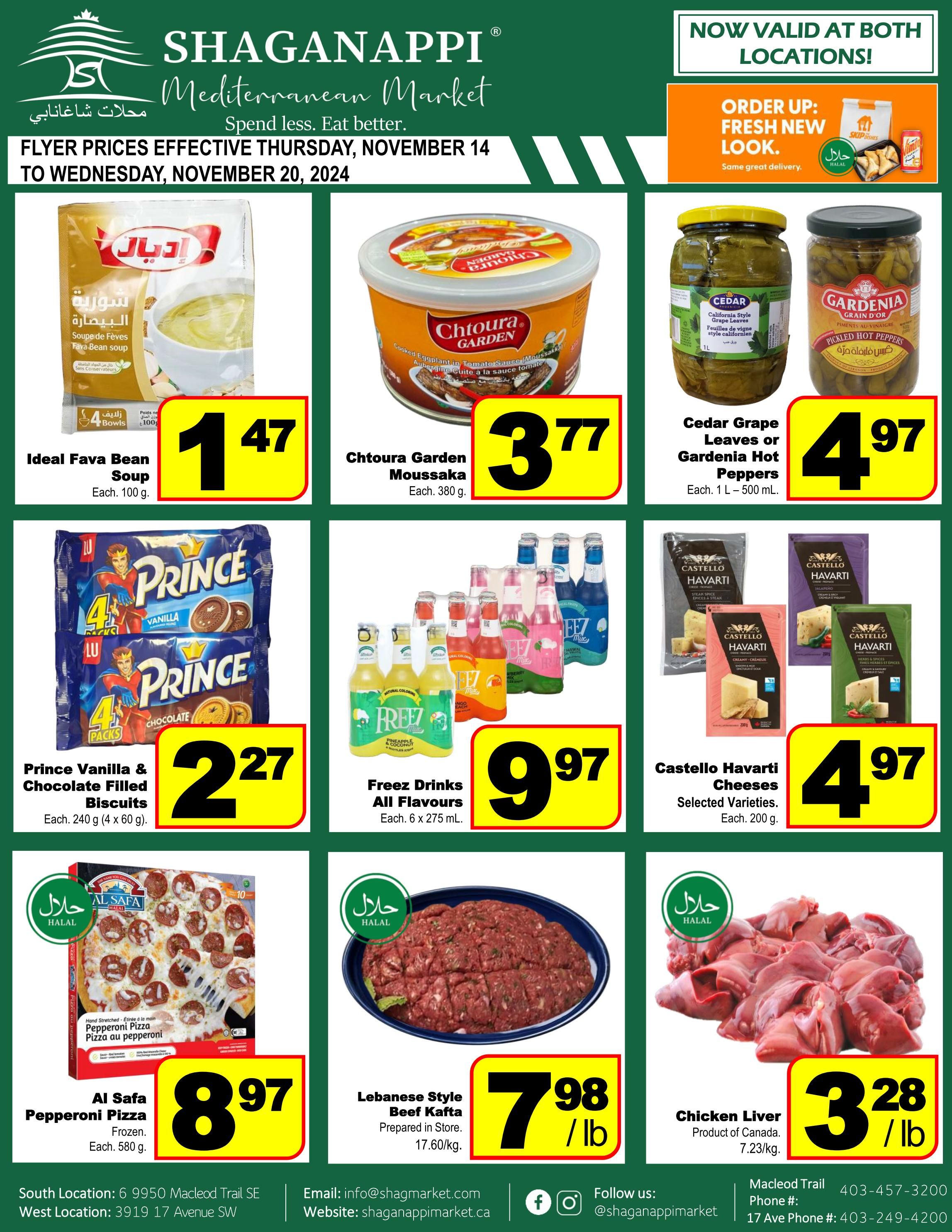 Shaganappi Mediterranean Market Flyer November 14 to 20