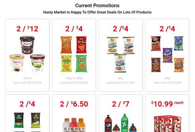 Hasty Market in-store Deals November 14 to December 31