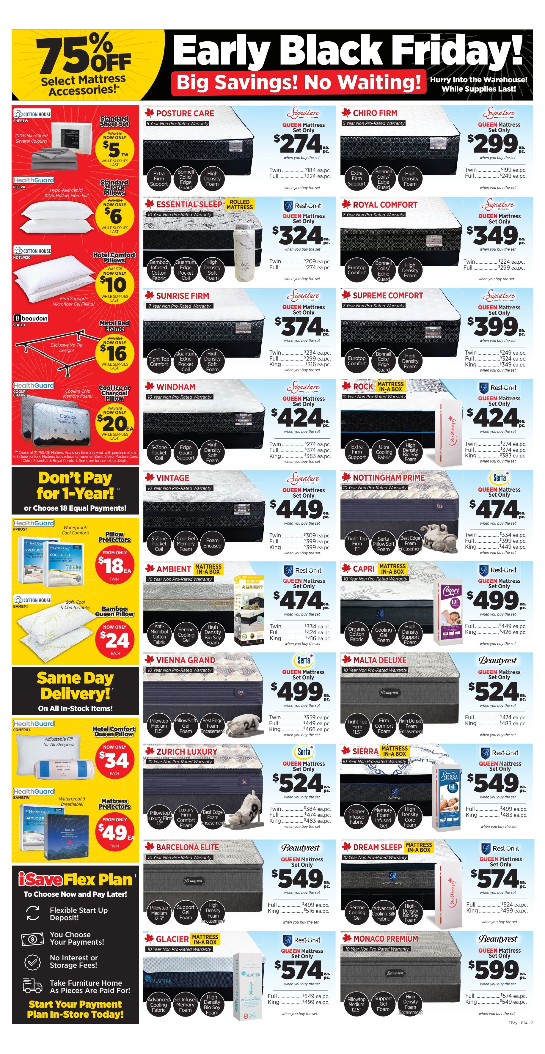 Surplus Furniture & Mattress Warehouse (Thunder Bay) Flyer November 18 to 24