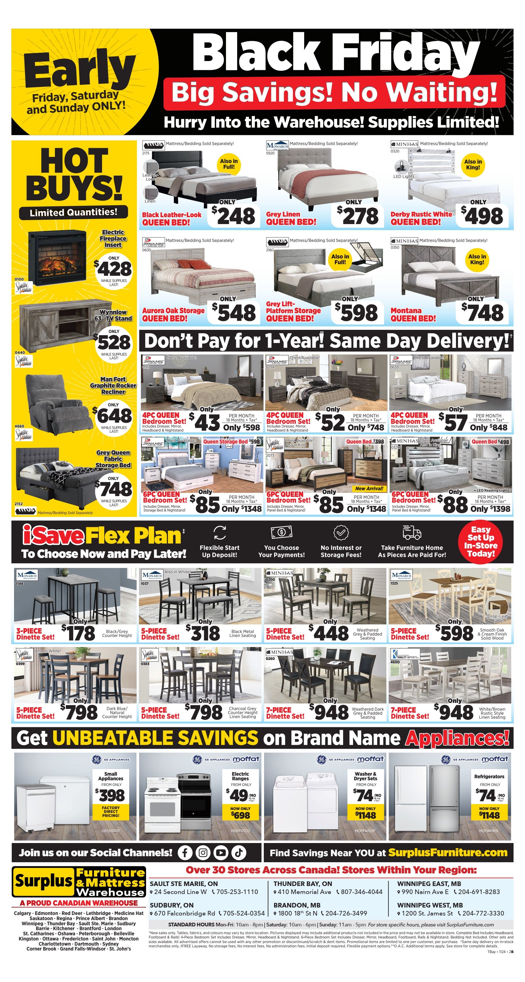 Surplus Furniture & Mattress Warehouse (Thunder Bay) Flyer November 18 to 24