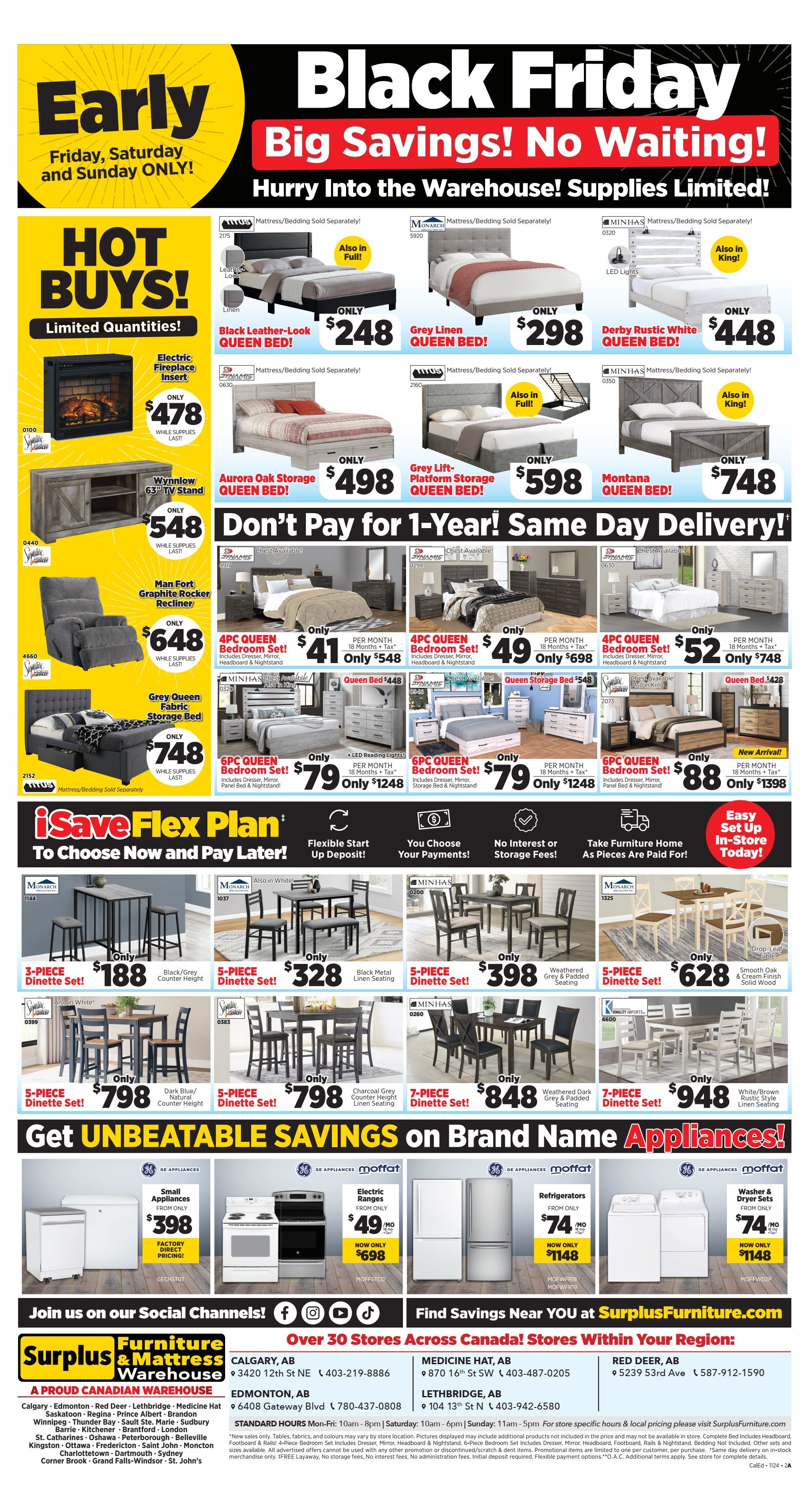 Surplus Furniture & Mattress Warehouse (Calgary, Edmonton) Flyer November 18 to 24