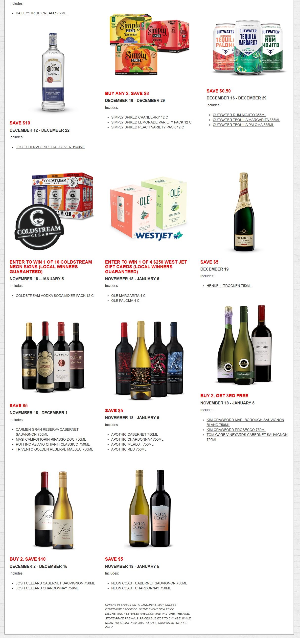 ANBL Hot Deals Flyer November 18 to January 5
